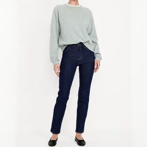 {Old Navy} "Wow High Rise Straight" Dark Blue Rinse Cigarette Stovepipe Jeans